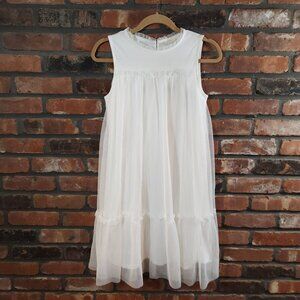 Mango Kids Ruffled Sleeveless Tulle Midi Dress Cottagecore Party Girls 13-14 NWT